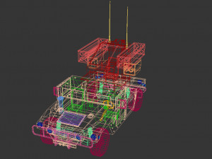 low poly humvee 04 Modèle 3D