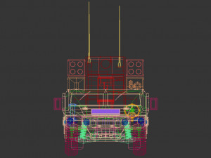 low poly humvee 04 Modèle 3D