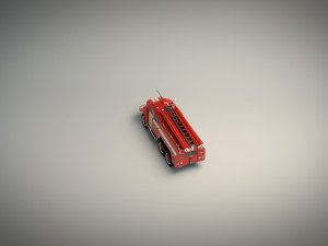 low poly fire truck 03 3D Model
