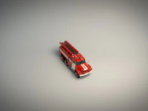 camion dei pompieri a basso poli 03 Modello 3D