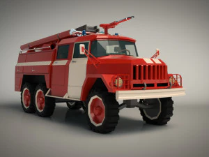 camion dei pompieri a basso poli 03 Modello 3D