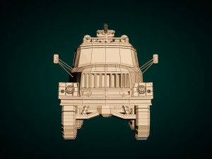 low poly fire truck 03 3D Model