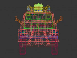 camion dei pompieri a basso poli 03 Modello 3D