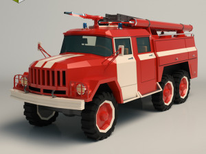 low poly fire truck 03 3Dモデル