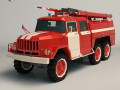 low poly fire truck 03 3D Model