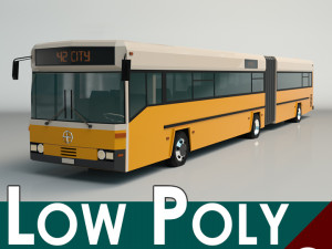 low poly city bus 02 3Dモデル