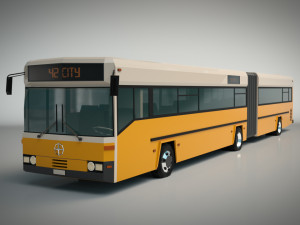 low poly city bus 02 3D Model