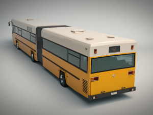 low poly city bus 02 3D Model