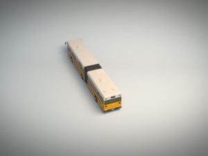 low poly city bus 02 3D Model
