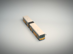 low poly city bus 02 3D Model