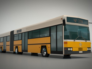 low poly city bus 02 3D Model