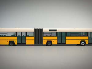 low poly city bus 02 3D Model