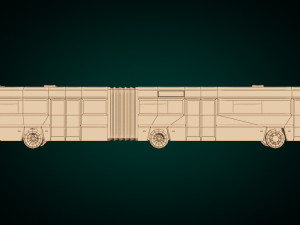 low poly city bus 02 3D Model