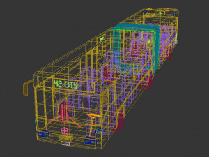 low poly city bus 02 3D Model