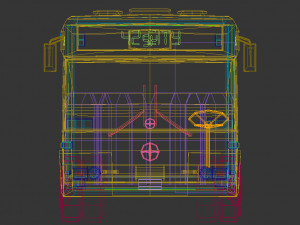 low poly city bus 02 3D Model