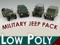 low poly military jeep pack 3Dモデル