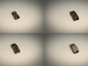 low poly military jeep pack 3D Model
