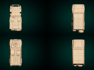low poly military jeep pack 3D Model