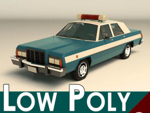 niski policyjny samochód 03 Model 3D