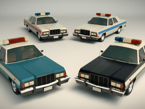 low poly police car 03 3D Model