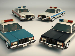 low poly police car 03 3D Model