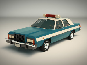low poly police car 03 3D Model