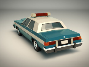 low poly police car 03 3D Model