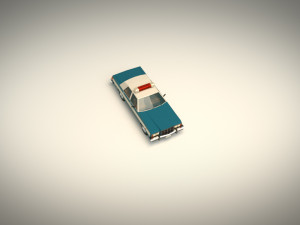 low poly police car 03 3D Model