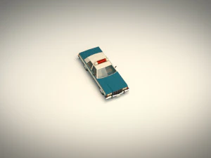 low poly police car 03 3D Model