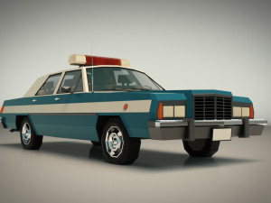 low poly police car 03 3D Model