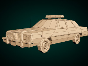 low poly police car 03 3D Model