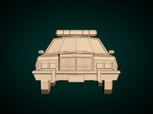 low poly police car 03 3D Model