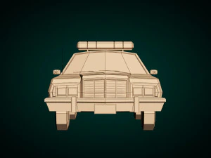 low poly police car 03 3D Model
