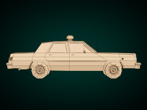 low poly police car 03 3D Model