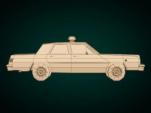 low poly police car 03 3D Model