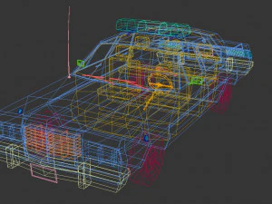 low poly police car 03 3D Model