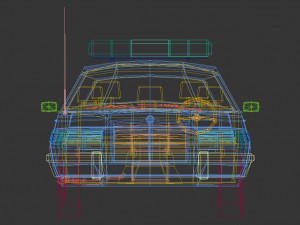 low poly police car 03 3D Model