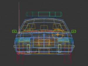 low poly police car 03 3D Model