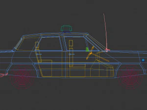 low poly police car 03 3D Model