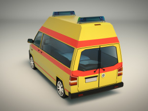 low poly ambulance 03 3D Модель