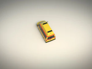 low poly ambulance 03 3D Model