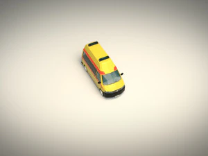 low poly ambulance 03 3D Model