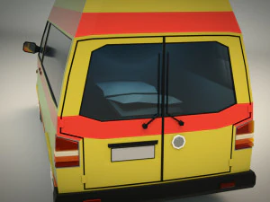 low poly ambulance 03 3D Model