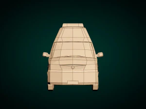 low poly ambulance 03 3D Model