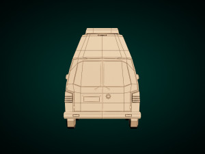 low poly ambulance 03 3D Модель