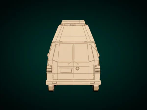 low poly ambulance 03 3D Model