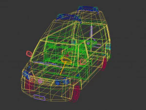 low poly ambulance 03 3D Model