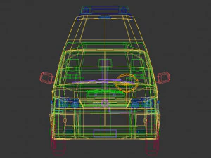 low poly ambulance 03 3D Model