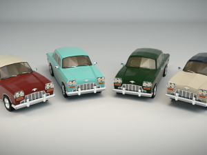 low poly sedan car 05 3D 모델