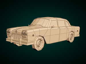 low poly sedan car 05 3D 모델